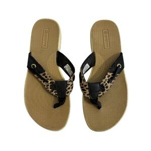 Sperry Women's leopard Seafish Flip-Flop Sandals